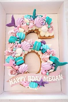 6th Birthday Cake Idea for a Baby Girl. Mermaid Design Cake Number Cake Mermaid Theme, Barbie Mermaid Cakes For Girls Birthday, Number 9 Mermaid Cake, Number 6 Mermaid Cake, 6 Number Cake, 6th Birthday Cake Girl, Mermaid Number Cake, 6th Birthday Cake