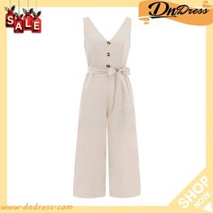 Women's Fashion Sexy Slim Chic Sleeveless Button V-neck Straight Leg Jumpsuit Spring V-neck Jumpsuits And Rompers With Buttons, Chic V-neck Jumpsuits And Rompers With Button Closure, Summer V-neck Jumpsuits And Rompers With Buttons, Chic V-neck Jumpsuits And Rompers With Buttons, Elegant Sleeveless Jumpsuits And Rompers With Buttons, Chic V-neck Jumpsuits With Buttons, Elegant Summer Jumpsuits And Rompers With Buttons, Elegant V-neck Jumpsuits And Rompers With Buttons, Elegant V-neck Jumpsuit Or Romper With Buttons