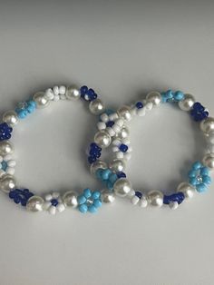 Greece inspired flower bracelets Trendy Flower Bracelets For Friendship, Trendy Blue Flower Bracelet, Trendy Silver Flower Bracelets, Blue Flower Bracelets For Friendship, Blue Flower Bracelet For Friendship, Blue Flower Friendship Bracelet, Greece Bracelet, Mamma Mia Themed Party, Accessories Idea