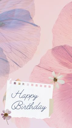 a happy birthday card with flowers on it