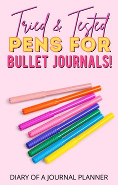 The smudge-proof and bleed-through-proof pens for bullet journaling, all tried and tested! #bulletjournal #stationery Pens For Bullet Journaling, Journal Supplies, Best Pens, Calligraphy Pens, Supplies Organization