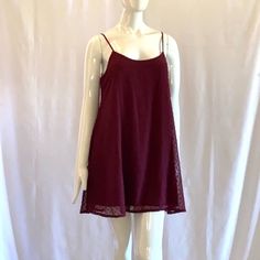 Young Miss Dress Color: Wine Pull-On Lined Burgundy A-line Mini Dress For Summer, Sleeveless Slip Dress For Date Night In Fall, Burgundy A-line Summer Dress, Casual Sheer Dresses With Spaghetti Straps, Burgundy A-line Dress For Date Night, Casual Sheer Mini Dress For Date Night, Burgundy Sleeveless Dress For Fall, Burgundy Sleeveless Fall Dress, Chic Burgundy Mini Dress For Summer