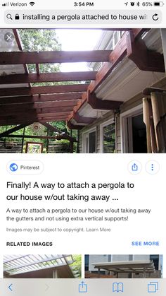 Attaching Pergola To House, Gazebo Attached To Garage, Pergola Over Roof Line, Adding A Pergola To A Deck, Pergola Attached To Deck, Slanted Pergola Attached To House, Pergola Drainage, Pergola Attached To House With Roof, Modern Pergola Ideas Attached To House