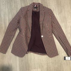 Nwt Tommy Hilfiger Plaid Blazer Sz 4 Slim Fit Tommy Hilfiger Luxury Casual Outerwear, Casual Beige Blazer For Office Wear, Tommy Hilfiger Winter Workwear Outerwear, Casual Spring Outerwear For Office, Tommy Hilfiger Single Breasted Work Outerwear, Plaid Long Sleeve Blazer For Spring, Plaid Blazer For Spring, Spring Plaid Outerwear For Office, Tommy Hilfiger Outerwear For Work