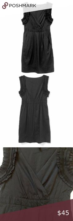 BCBGMaxazria Dress Womens Small  Black Ruffles Goth Sleeveless Faux Wrap Wedding Formal Wedding Party, Wedding Wraps, Bcbgmaxazria Dresses, Black Ruffle, Formal Wedding, Wrap Style, Ruffles, Sleeveless Dress, Wedding Party