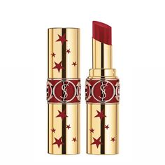 Limited Edition Ysl Lipstick Perfect For The Holidays Color: 102 Ready To Seduce Sold Out Everywhere What It Is Ysl Signature Reds For Every Occasion, Dressed In New Collectible Packaging That Features The Iconic Star From The Runway. 0.11 Oz. Made In France. What It Does These Rock Star New Shades Are Made With The Same Best-Selling Formula That Drenches Lips In Moisture While Leaving A Brilliant High Shine Finish. The Deeply Hydrating Lipstick-Meets-Balm Melts Into Lips For A Glossy Pop Of Col Star Lipstick, Yves Saint Laurent Lipstick, Ysl Lip, Ysl Lipstick, Yves Saint Laurent Makeup, Touche Eclat, Shine Lipstick, Hydrating Lipstick, Soften Lips