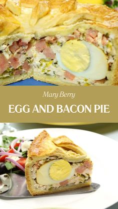 Mary Berry Egg And Bacon Pie Rabbit Pie, Bacon Pork Loin, Bacon Pie Recipe, Egg And Bacon Pie, British Pie, Savoury Pie, Bacon Pie, Foodie Lover