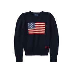 With an intarsia-knit flag and embroidered stars this ultrasoft sweater captures the iconic all-American look of Polo Ralph Lauren. Chicago Outfit, Flag Sweater, Sweater Ralph Lauren, Usa Sweater, American Flag Sweater, Classic Cardigan, Ralph Lauren Sweater, Polo Dress, Girls Sweaters