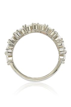 Bring the perfect amount of sparkles on your hand by wearing this beautifully designed multi-cut cubic zirconia 3/4 eternity ring. Different, but so perfectly matched together, these different cuts will create that wow effect that your usual black dress can't do on it's own. The stones are set up in sterling silver and are smartly placed on 3/4 of the ring for the ultimate comfort fit and to assure that the ring doesn't move around. Levian Jewelry, Sterling Silver Rings Bands, Everyday Accessories, Sterling Silver Bands, Eternity Ring, Silver Band, Band Ring, Band Rings, Nordstrom Rack