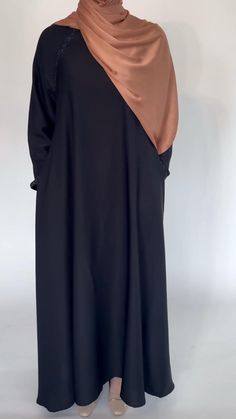 Introducing our A-Line Umbrella Abayas for Ramadan 2024 Collection. Colors are Gray, Maroon, Black, Dusty Pink Description: Lightweight Nida Fabric, Loose Fit, Umbrella Flare, Pockets #abaya #abayastyle #hijabstyle #hijab #ramadan #ramadan2024 Modest Black Abaya With Long Sleeves, Modest Black Long Sleeve Khimar, Modest Long Sleeve Black Khimar, Modest Black Long Sleeve Abaya, Modest Long Sleeve Black Abaya, Black Khimar For Eid, Long Sleeve Black Khimar For Eid, Black Long Sleeve Khimar For Eid, Elegant Black Abaya With Modesty Panel