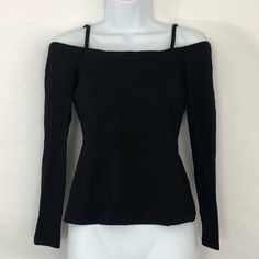 L'agence Off The Shoulder Top With Straps Condition: Nwt Size: Xs Color: Black Features: Off Shoulder, Fitted, Zipper Back, Has Spaghetti Straps, Very Figure Flattering, Has Stretch This Is A Perfect Day To Night, Versatile Top No Fabric Care Tag - This Is A Sample Piece Approximate Measurements Taken While Lying Flat: Pit To Pit: 14" Length: 21" (Taken From Top Of Strap) Sleek Black Slim Fit Tops, Sleek Fitted Tops For Date Night, Fitted Off-shoulder Top For Date Night, Black Slim Fit Top For Night Out, Fitted Off-shoulder Top For Brunch, Solid Fitted Tops For Brunch, Fitted Tops For Brunch, Fitted Solid Tops For Brunch, Fitted Top For Brunch In Fall