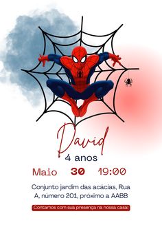 a spider man is sitting on top of a web - covered web page with the words david