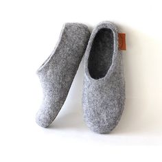 Celebrate your 7th anniversary with the perfect wool gift -- our Handmade Wool Slippers. Crafted from soft felted wool, these cozy slippers symbolize warmth, comfort, and tradition, making them a meaningful gift for your special day. Eco-friendly and stylish, they offer a sustainable and thoughtful way to mark your wool anniversary. Treat your loved one to these luxurious house slippers, a beautiful blend of comfort and craftsmanship for your special celebration! KEEP CALM AND WEAR GREY GRAY She Winter Felt Slippers With Closed Toe, Winter Indoor Felt Slippers, Cozy Wool Slippers For Winter, Wool Closed Toe Slippers For Winter, Winter Wool Closed Toe Slippers, Cozy Wool Slip-on Slippers, After Ski, Clog Style, Wool Gifts