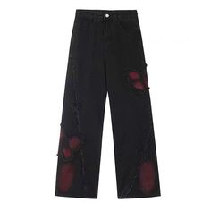 Black and Vermilion Butterfly Jeans Effortlessly elevate your style with our Black and Vermilion Butterfly Jeans. Crafted in a sleek and elegant design, these jeans showcase a stunning black and vermillion butterfly pattern that will make you stand out from the crowd. Made with high-quality materials, these jeans offer both comfort and style, perfect for any occasion. Size:S: Waist: 64cm/ 25.2 in. Hips: 90cm/ 35.4 in. Length: 101cm/ 39.8 inM: Waist: 68cm/ 26.8 in. Hips: 94cm/ 37.0 in. Length: 10 Clothes Dark Academia, Butterfly Jeans, Kawaii Swimsuit, Dark Academia Outfits, Dark Academia Clothing, Dark Academia Clothes, Butterfly Designs, Anime Lingerie, Academia Clothes