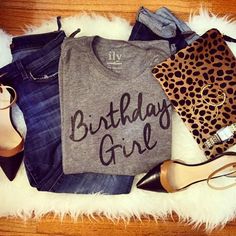 Birthday Girl Tee by: ILY COUTURe 40th Birthday Trip, Birthday Themes For Adults, Birthday Trip, Dress Birthday, Ideas Birthday, Birthday Dress, Girls Tees, Looks Style