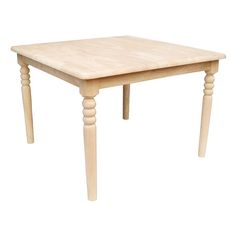 a small wooden table with two legs and a square top on an isolated white background