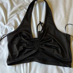 New Never Worn. Without Tags. Size Small. Black Cropped Halter Top For Summer, Chic Black Halter Top For Club, Black Halter Neck Top For Spring, Black Halter Top For Summer Evenings, Casual Black Halter Top For Day Out, Spring Black Halter Top, Casual Black Halter Top For Party, Chic Black Halter Top For Spring, Chic Black Halter Top For Summer