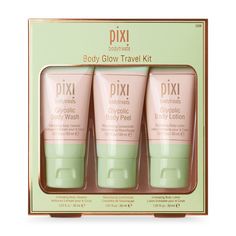 Pixi by Petra Glow Body Travel Kit - 1oz Body Peel, Pixi By Petra, Rose Body, Glow Tonic, Pixi Beauty, Body Polish, Body Balm, Beauty Kit, Skin Care Kit