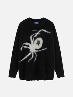 This sweater boasts a giant star-printed spider as its design element, with a red and black web looming at the back, adding an extra touch of cutesy mystery!
Material: 100% Nylon.
Clothing details: Spider.

SIZE GUIDE Knitted Spider, Spider Y2k, Spider Sweater, Star Spider, Oversized Knitted Jumper, Mohair Sweater Knit, Goth Streetwear, Streetwear Sweater, Mohair Knit