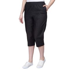 You'll be laid-back and loving it in these women's Alfred Dunner capri pants. You'll be laid-back and loving it in these women's Alfred Dunner capri pants. Stretchy denim construction Vented hems 2 side pocketsFIT & SIZING 20-in. inseam Classic fit Elastic waistbandFABRIC & CARE Cotton, polyester, spandex Machine wash Imported Size: 12. Color: Blue. Gender: female. Age Group: adult. Denim Capri Pants, Denim Capri, Alfred Dunner, Blue Gender, Fabric Care, Size 20, Polyester Spandex, Gender Female, Size 16