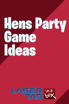 a red poster with the words hens party game ideas