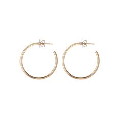 A hollow hand formed 1" hoop earring made from 14k gold. Sold as a pair. Polished 14k Gold Filled Hoop Earrings, 14k Gold Polished Hoop Earrings For Everyday, Everyday 14k Gold Polished Hoop Earrings, Everyday Yellow Gold Open Circle Earrings, 14k Yellow Gold Hoop Earrings With Ear Wire, 14k Gold Hoop Earrings For Everyday, Yellow Gold Open Circle Hoop Earrings, Hand Forged 14k Gold Filled Hoop Earrings, Classic Pierced Hoop Earrings In 14k Gold Filled