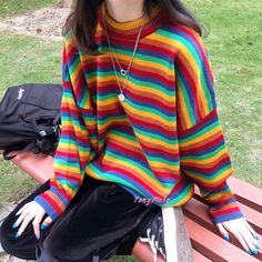 Rainbow Shirt Outfit, Rainbow Aesthetic Outfit, Rainbow Outfit Aesthetic, Kidcore Fashion, Pride Week, Aesthetic Rainbow, Estilo Harajuku, Y2k Aesthetic Fashion, Egirl Outfits