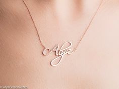 14k gold  Name Necklace will be handmade with your desired name! The initial of the name will be surrounded with shiny cz stones. I think you will love this elegant yet stylish name necklace ♡ Also a special personalized gift for loved ones!► FEATURES;Material Options: 14k White Gold-14K Rose Gold-14K Yellow GoldGemstone: Shiny cubic zirconia stonesLength : Standart length is 17''+0.5'' extention chain (The necklace on the photo is also 17'' in length).❥ I can adjust necklace length to your dema Necklace With Name, Stylish Name, Gold Name Necklace, Necklace Diamond, Dessin Adorable, 14k Gold Necklace, Necklace Personalized, Rose Gold Necklace, Personalized Necklace