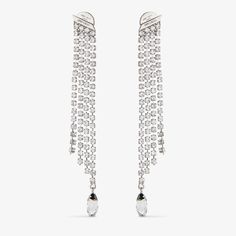 The Saeda earrings draws inspiration from our iconic Saeda heels. Italian-crafted in silver-finish with crystal fringe, the unique piece can be paired with our Saeda anklet for added charm. Jimmy Choo Saeda, Designer Earrings Studs, Crystal Fringe, Fringe Earring, Fringe Heels, Earring Silver, Crystal Chain, Jimmy Choo Shoes, Earring Sale