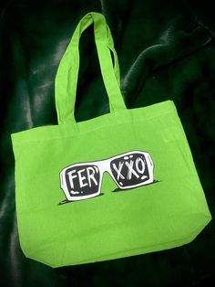 Tote bag green ferxxo cotton tote 13.5 inches x 13.5 inches x 4inches Trendy Green Cotton Bags, Trendy Green Canvas Bag Gift, Trendy Green Canvas Bag For Gift, Green Canvas Bag For Weekend, Green Rectangular Canvas Bag For The Weekend, Casual Green Canvas Bag For Weekend, Green Canvas Weekend Bag, Green Rectangular Canvas Bag For Weekend, Green Weekend Canvas Bag