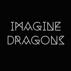 the words imagine dragons written in white on a black background