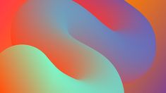 an abstract background with curved lines and colors that appear to be blue, pink, yellow or orange