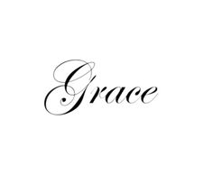 the word grace written in black ink