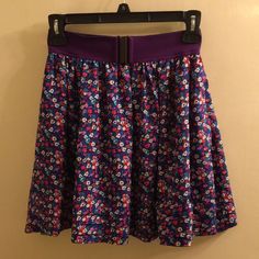 Mini Skirt- Lined, Ever So Slight Ruffle @ Bottom, Elastic Waist...Never Worn Forever 21 Casual Midi Skirt, Casual Skirt By Forever 21, Forever 21 Stretch Casual Skirt, Forever 21 Cotton Lined Skirt, Forever 21 Cotton Skirt, New Closet, Forever 21 Skirts, Color Purple, Mini Skirt