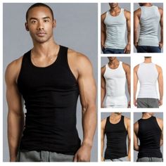 Premium Quality 3 & 6 PACK Men Tank Top Shirts Cotton A-Shirt Wife Beater Ribbed GYM Undershirt, Mens Shirts Wife Beater Shirt, Wife Beaters, Xtreme Couture, Affliction Men, Mens Thermals, Fashion Suits For Men, Thermal Shirt, Black Tank Top, Black Tank