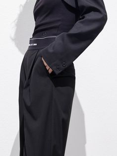 MO&Co. Women's Elasticated Waist Straight Trousers Features : - Double side pocket design- Elasticated waistband with letter- Mock pockets at back- Front and rear pressed creases details Code: MBC1PAT023&MBD1PATT18The back length of size M is 106cmMATERIALS & CARE Material: 64% Polyester 34.6% Viscose 1.4% SpandexGentle machine wash below 30°CDo not bleach, hang to dryDo not tumble dry, low temperature pad ironDo not soak, do not expose to the sunWash with neutral detergentMesh bag, wash with li Straight Trousers, Wool Beanie, Wide Leg, Black And Grey, Trousers, Black