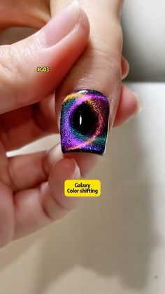 Galaxy Colors, Cat Eye Gel, Eye Gel, Easy Nail Art, Simple Nails, Cat Eye, Nail Designs, Nail Art, Nails