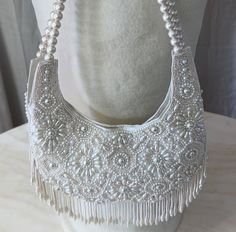 Luxury Leather Shoulder Bag With Pearl Handle, Pearl Straps, Pearl Fringe, Secret Wedding, Bridal Handbags, Bridal Bag, Diy Handbag, Pearl Design, Wedding Plans