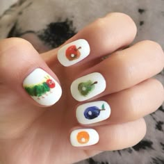 Cute Nail, The Very Hungry Caterpillar, Very Hungry, Very Hungry Caterpillar, Hungry Caterpillar, Minimalist Nails, Nail Art Ideas