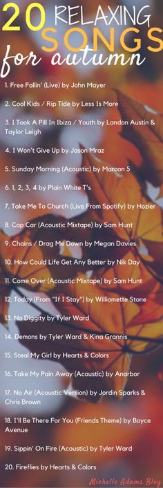 the back cover of 20 relaxing songs for autumn