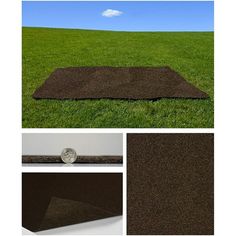 an image of a field with grass and dirt on the ground in different stages of being cut