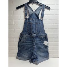 Thanks For Shopping Our Store! Please Ask Any Questions You May Have! High Rise Blue Jumpsuits And Rompers With Pockets, Blue High Rise Jumpsuits And Rompers With Pockets, Medium Wash Short Length Overalls With Pockets, Short Length Medium Wash Overalls With Pockets, Casual Blue Short Length Jumpsuits And Rompers, Blue Short Length Overalls For Summer, Blue Short Summer Overalls, Blue Short-length Summer Overalls, Blue Short Length Summer Overalls