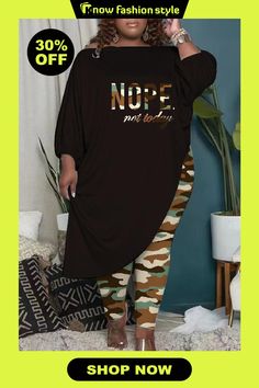 Black Plus Size Casual Print Patchwork Oblique Collar Plus Size Two Pieces Black Plus Size, Plus Size Two Piece, Fashion Gallery, Wholesale Fashion, Plus Size Casual, Half Sleeves, Two Pieces, Sleeve Styles, Buy Now