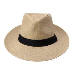 Large Brim Paper Straw Panama Hat with Black Ribbon-Hats-Innovato Design-Khaki-Innovato Design Fedora Hat Outfit Summer Casual, Fedora Hat Outfit Summer, Cute Beachy Outfits, Fedora Hat Outfit, Cute Beach Outfits, Large Brim Hat, Beachy Outfits, Wide Brim Straw Hat, Trilby Hat