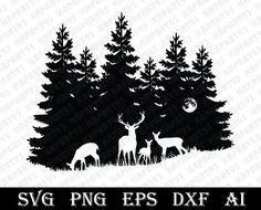 the svg files are available for use in silhouettes and other projects, including this deer