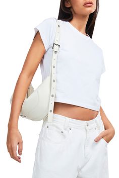 The Nala Ivory by Nakedvice is a slouchy leather saddle style handbag. The Nala Ivory has an adjustable strap so the bag can be worn as a cross body bag or a short strap bag. Colour: IVORY/SILVER White Crossbody Hobo Bag With Adjustable Strap, Versatile Everyday White Belt Bag, Everyday Versatile White Belt Bag, Versatile White Belt Bag For Everyday Use, White Leather Saddle Bag With Adjustable Strap, Modern White Saddle Bag For Everyday Use, Versatile White Crossbody Belt Bag, White Saddle Shoulder Bag With Adjustable Strap, Chic White Saddle Bag For Everyday Use