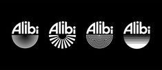 four different type of logos that are white and black, with the words alib on them