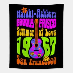 an image of a guitar with the words summer of love and san francisco on it