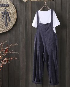 Vintage Corduroy Jumpsuits Casual Straps Overalls Loose Harem Pants Rompers Fall Overalls With Pockets, Fall Season Overalls With Pockets, Casual Winter Corduroy Overalls, Cotton Winter Overalls, Winter Cotton Overalls, Casual Spring Corduroy Overalls, High Waist Cotton Jumpsuits And Rompers For Fall, Jumpsuits Casual, Cheap Jumpsuits