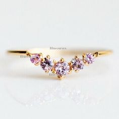 14k Gold Cluster Ring For A Gift, 14k Gold Cluster Ring Gift, Pink 14k Gold Stackable Rings For Anniversary, 14k Gold Multi-stone Rings For Anniversary, 14k Gold Cluster Rings For Gifts, 14k Rose Gold Half Eternity Jewelry For Anniversary, Pink Amethyst Ring In 14k Gold For Anniversary, Pink Amethyst 14k Gold Ring For Anniversary, Pink Amethyst Ring In 14k Gold